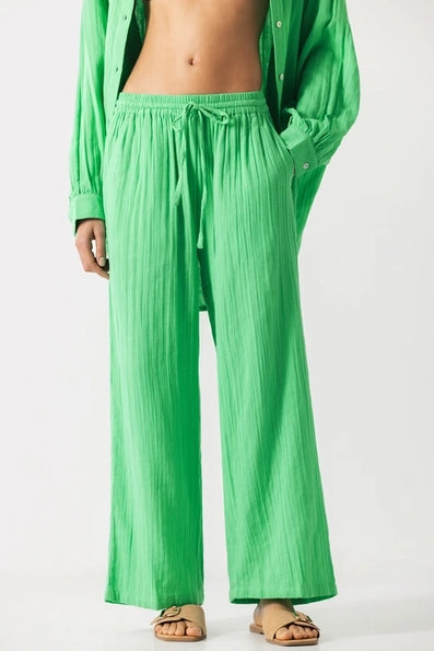 Lanidor Oversize-Bluse in Grün - Luftige Sommerbluse mit Struktur