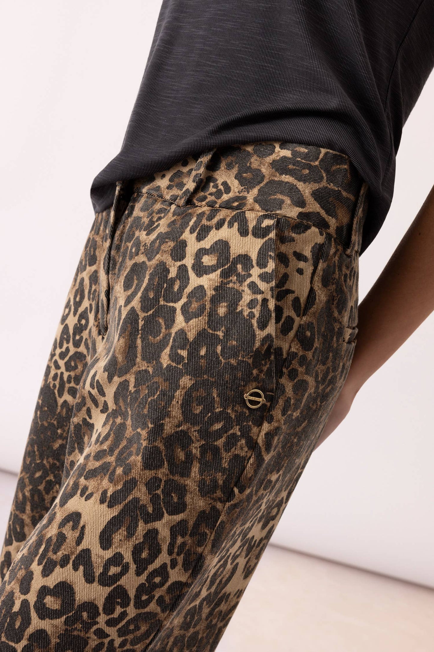 Lanidor Hose mit Animalprint - 100% Baumwolle, modischer Statement-Look