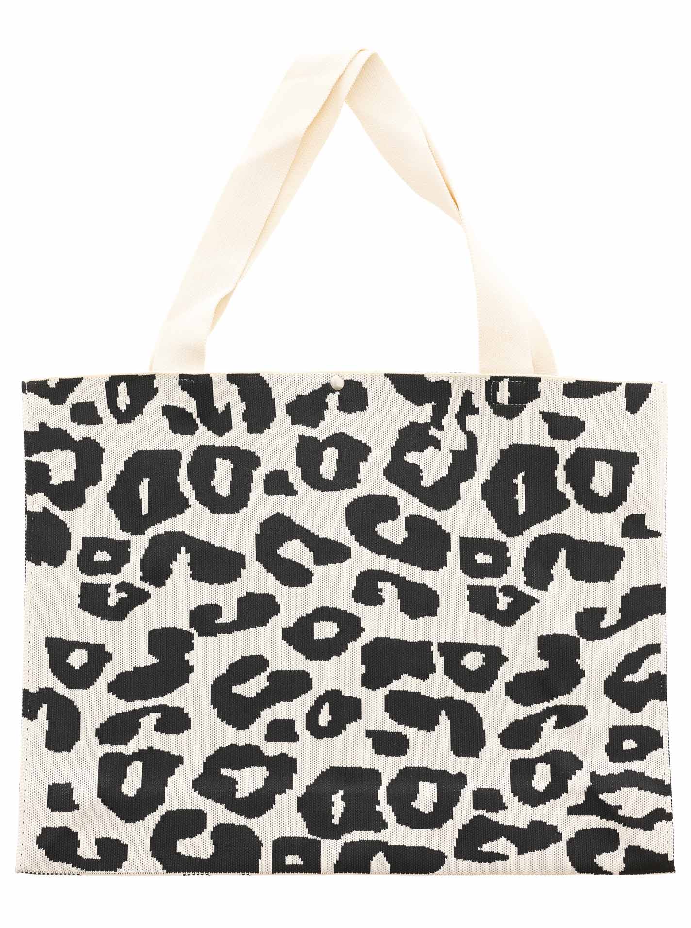Shopper "Animal" - Creme-Schwarz