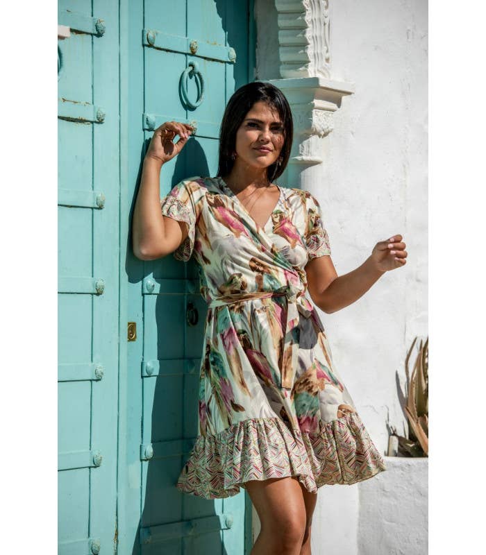 Wickelkleid - Kurz "Ara" - 100% Viskose