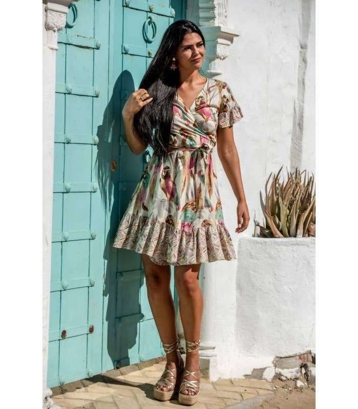 Wickelkleid - Kurz "Ara" - 100% Viskose