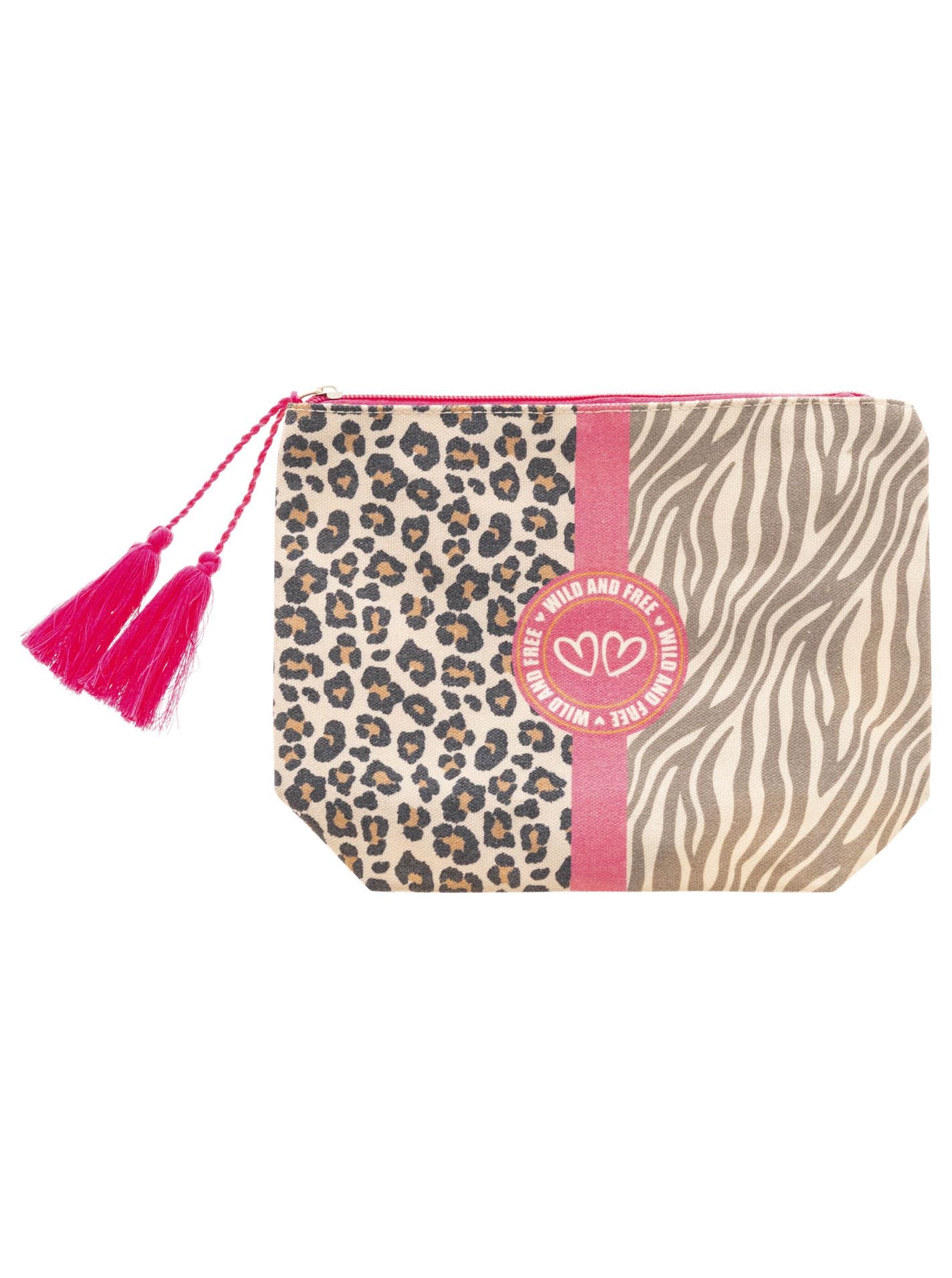 Zwillingsherz Kosmetiktasche mit Leo-& Zebraprint "Wild & Free" | Steffis Fashionlieblinge - Niederndorf