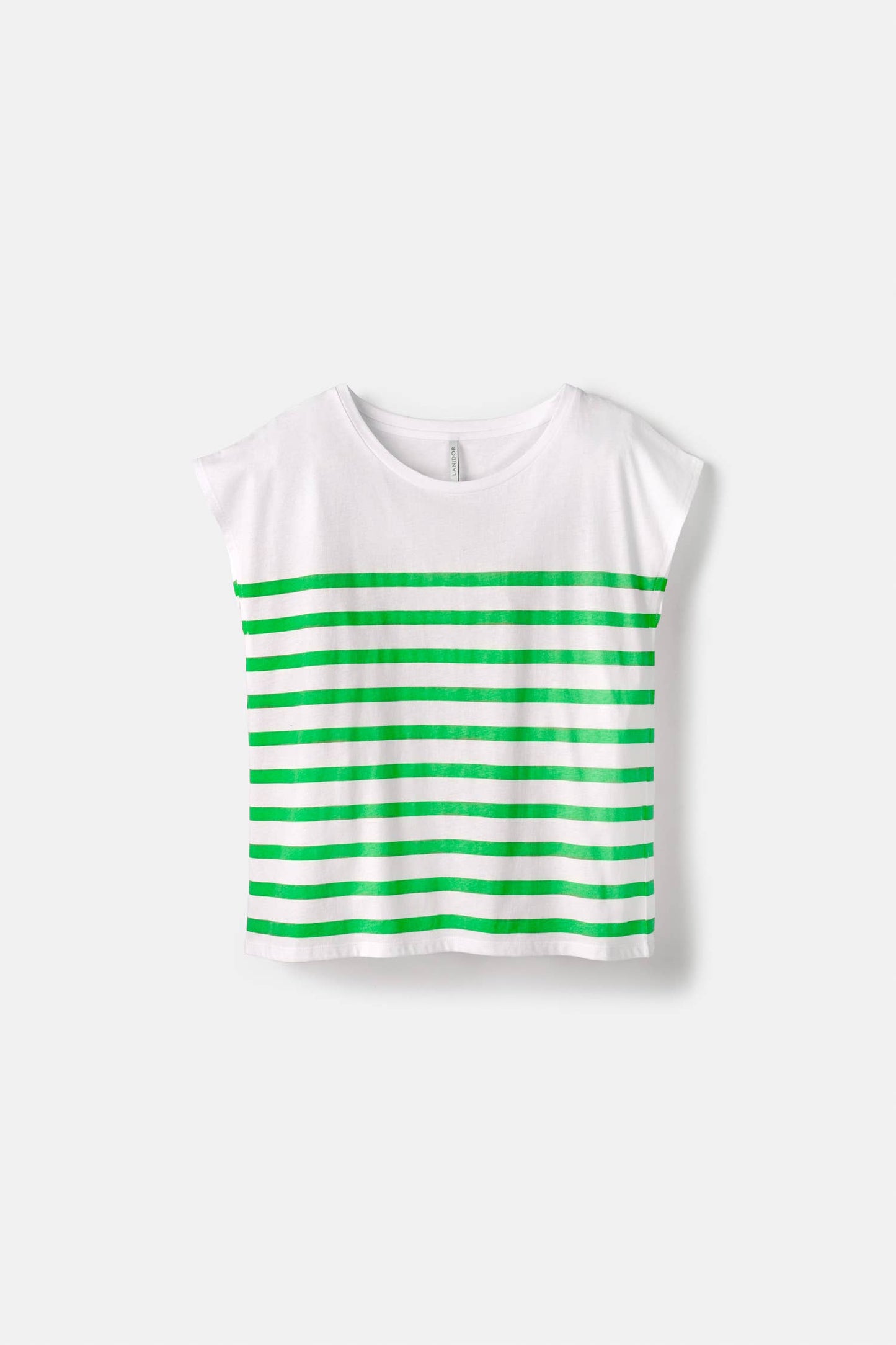 Lanidor T-Shirt mit grünen Streifen - lässiges Basic mit französischem Flair