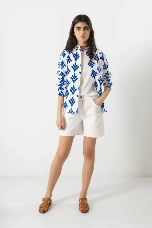 Lanidor Jeans-Shorts - Weiß, Five-Pocket Style mit Stretchkomfort