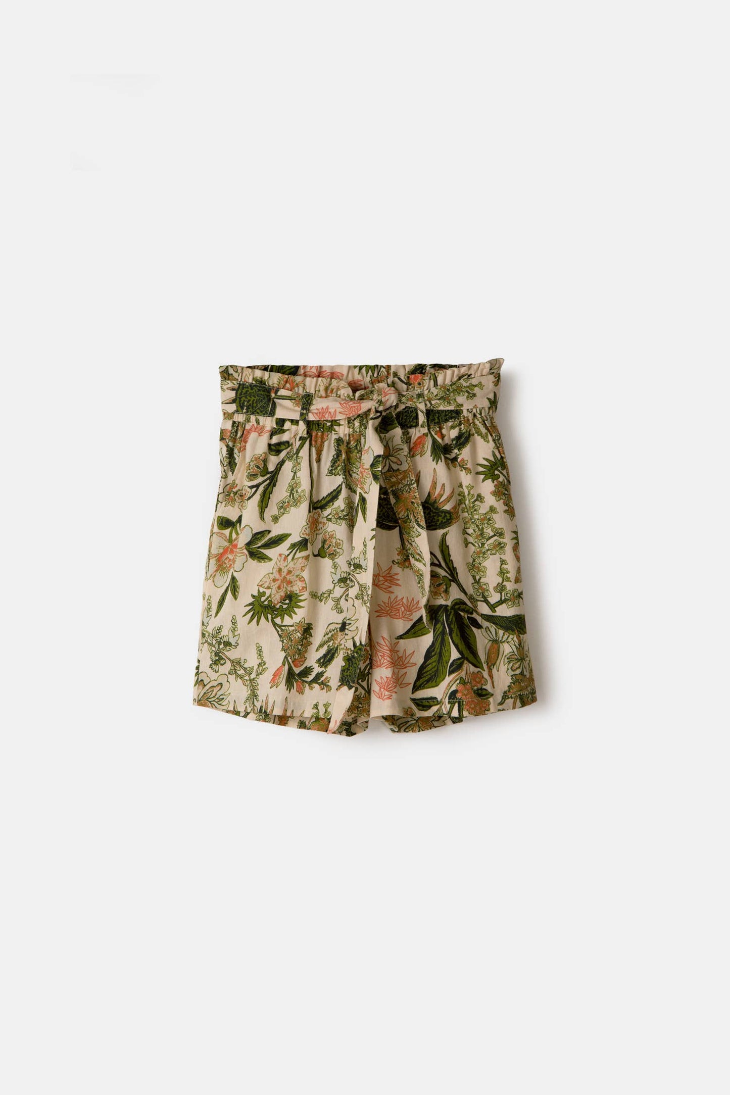 Lanidor Shorts "Botanica" aus 100% Baumwolle mit Bindegürtel