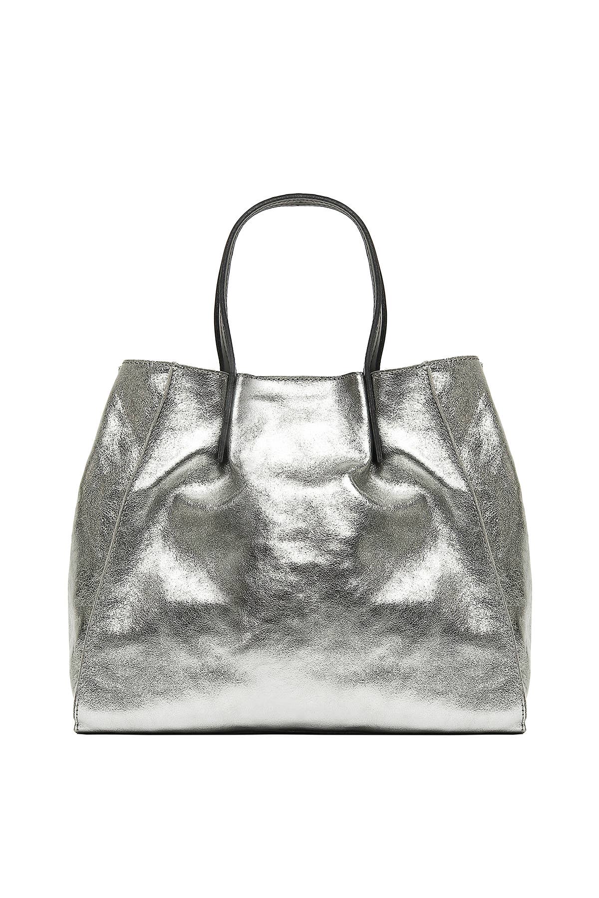 Leder-Handtasche " Sissi" - Zinn