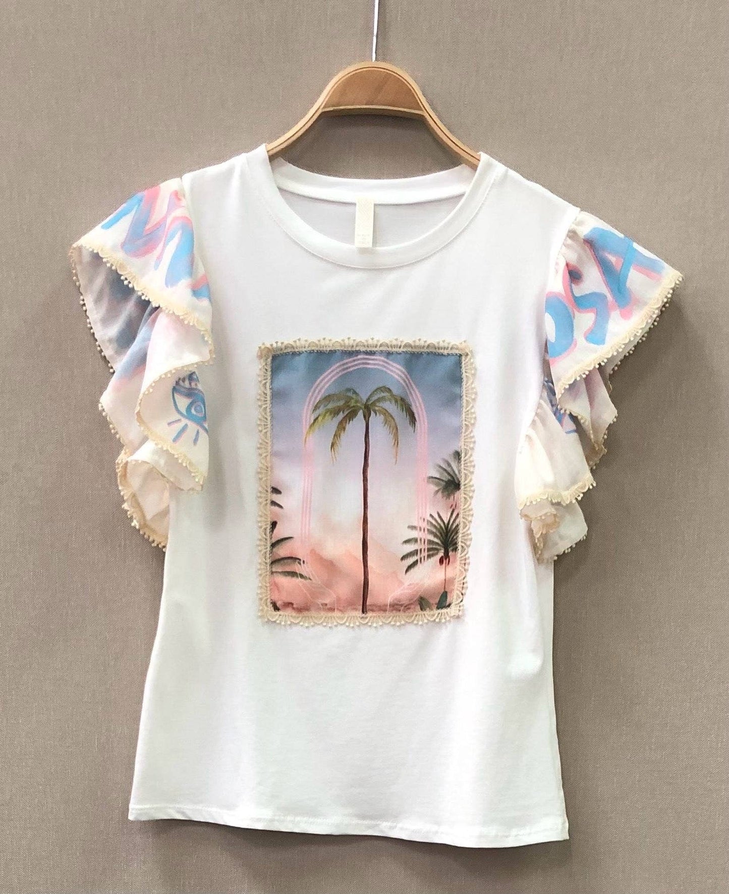 T-Shirt "Palms" - Fügelärmel