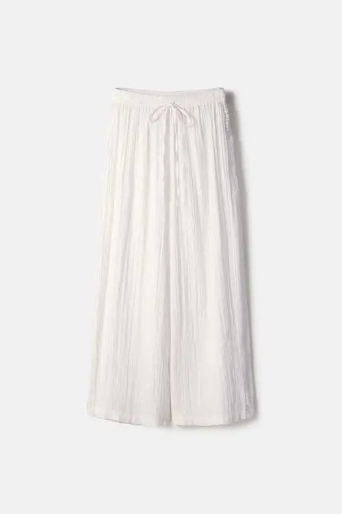 Lanidor Hose Summer Breeze - Weiß mit seitlicher Häkelbordüre