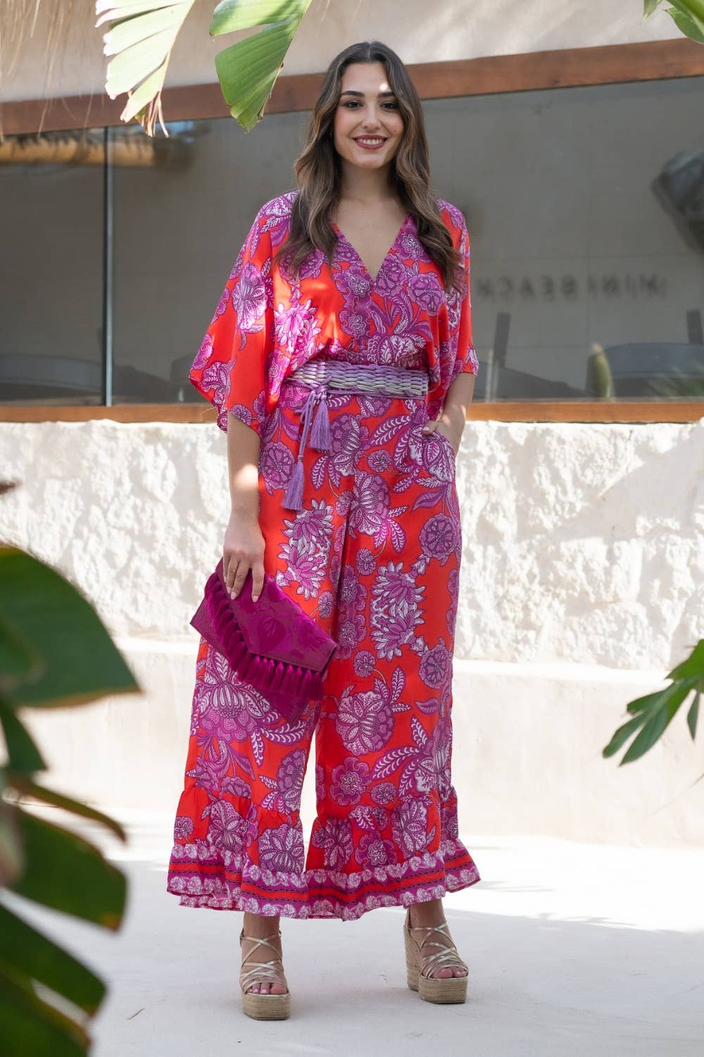Jumpsuit "Ola" - Rot-Lila