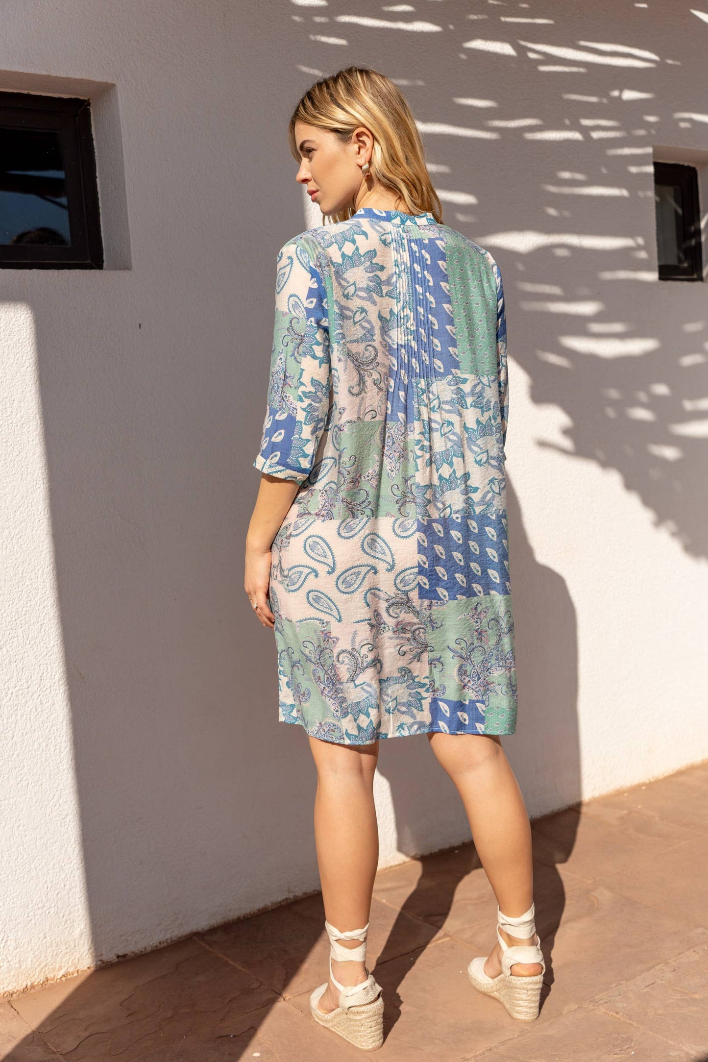Hemdblusenkleid "Palma" aus bedruckter Viskose-Seide