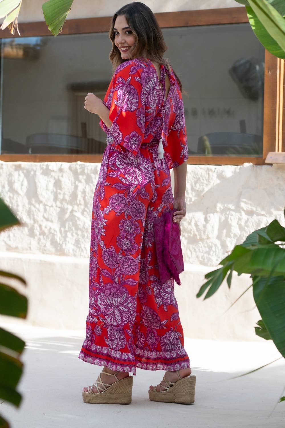 Jumpsuit "Ola" - Rot-Lila