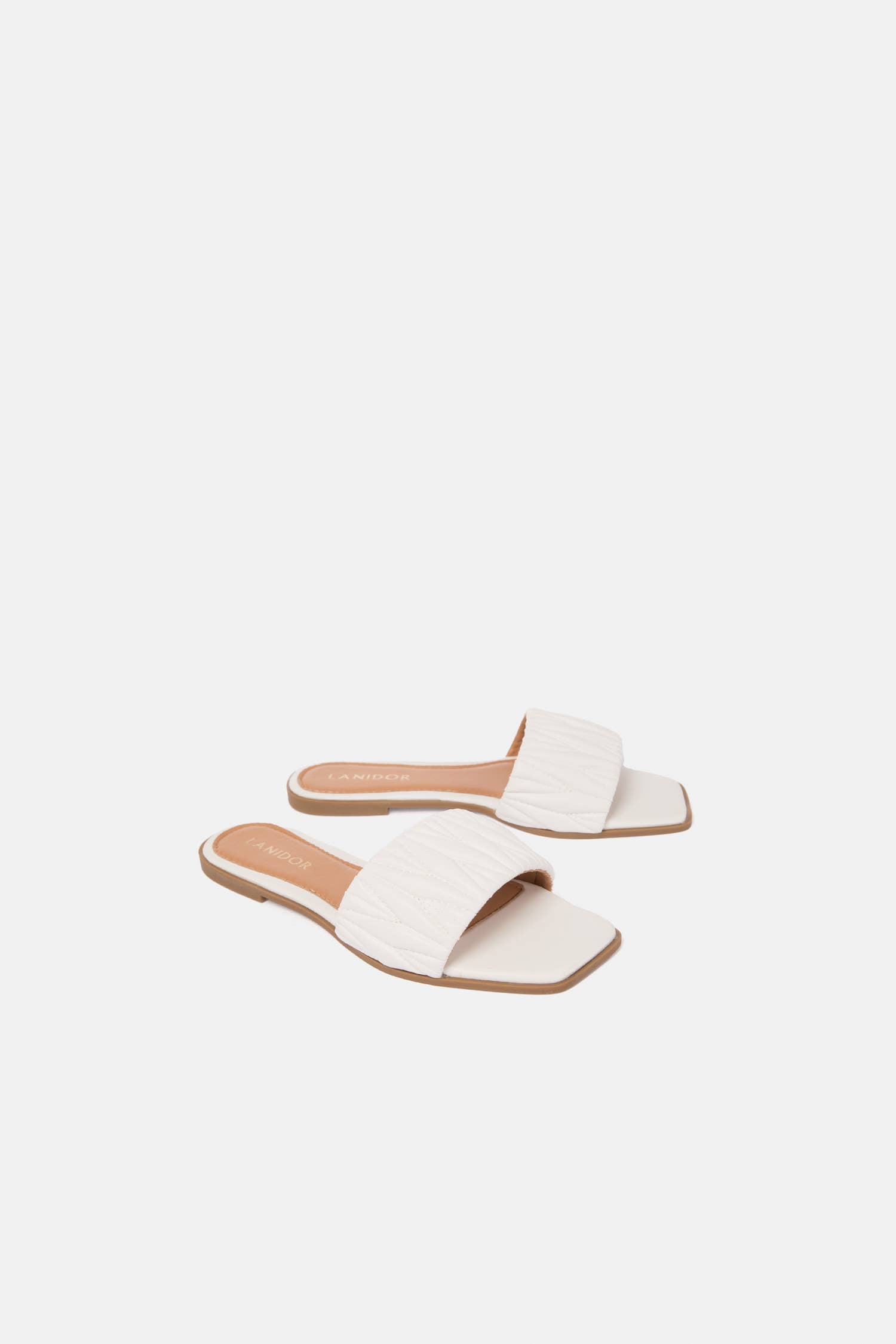 Lanidor Sandale Noelle - Weiße Sommer-Slides flach