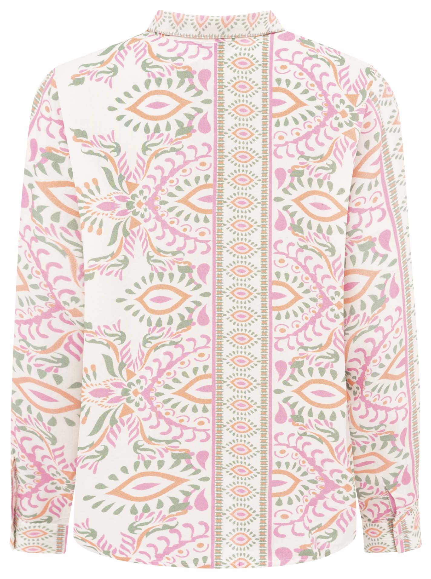 Zwillingsherz Bluse aus 100% Viskose mit floralem Print - Rosa/Grün