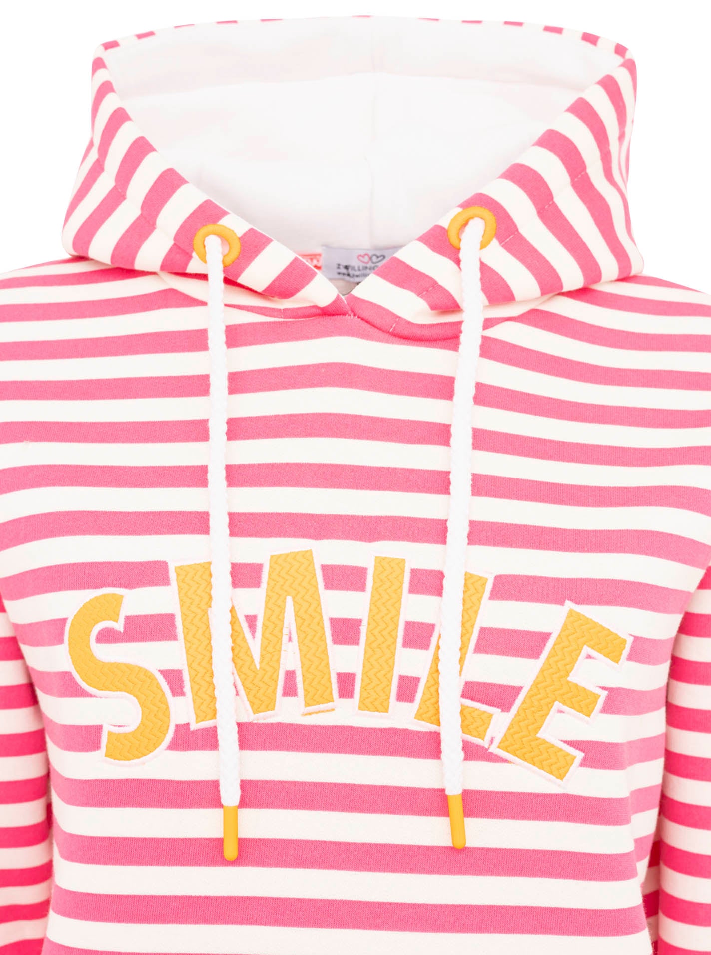 Hoodie "Smile" - gestreift Pink - Zwillingsherz