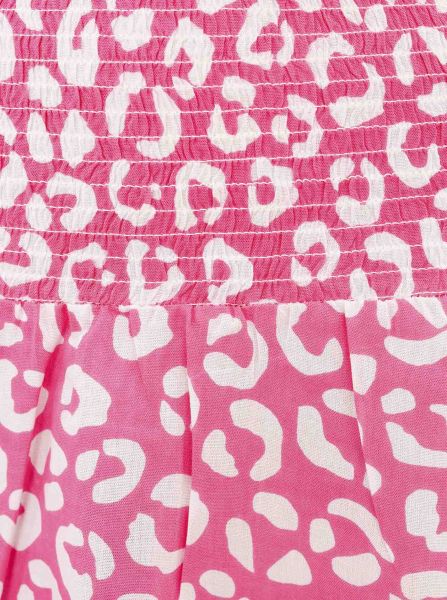 Viskose-Rock in Midilänge mit Leoprint in Pink - Zwillingsherz