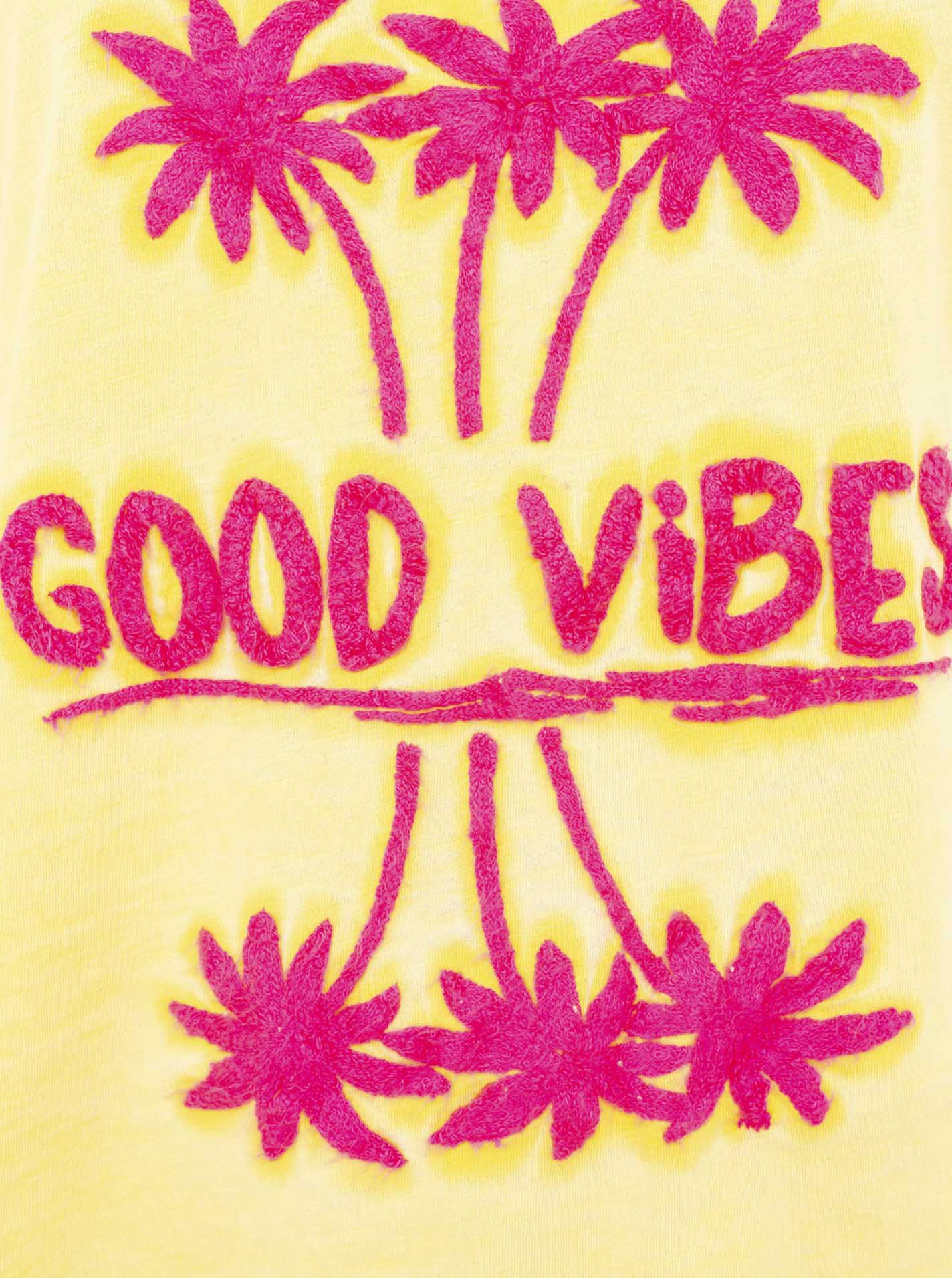 T-Shirt "Good Vibes unter Palmen - Gelb - Zwillingsherz