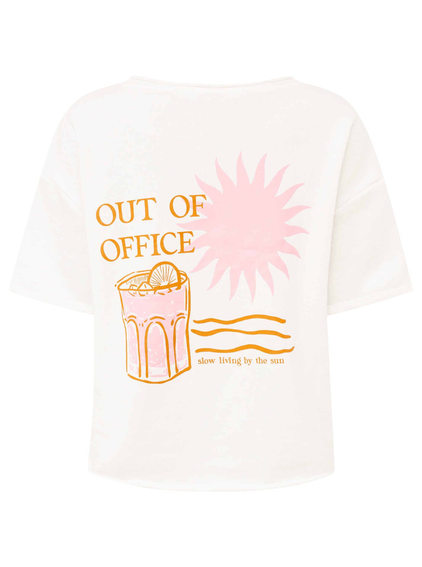 Sweatshirt "Out of Office" - Kurzarm - Weiß