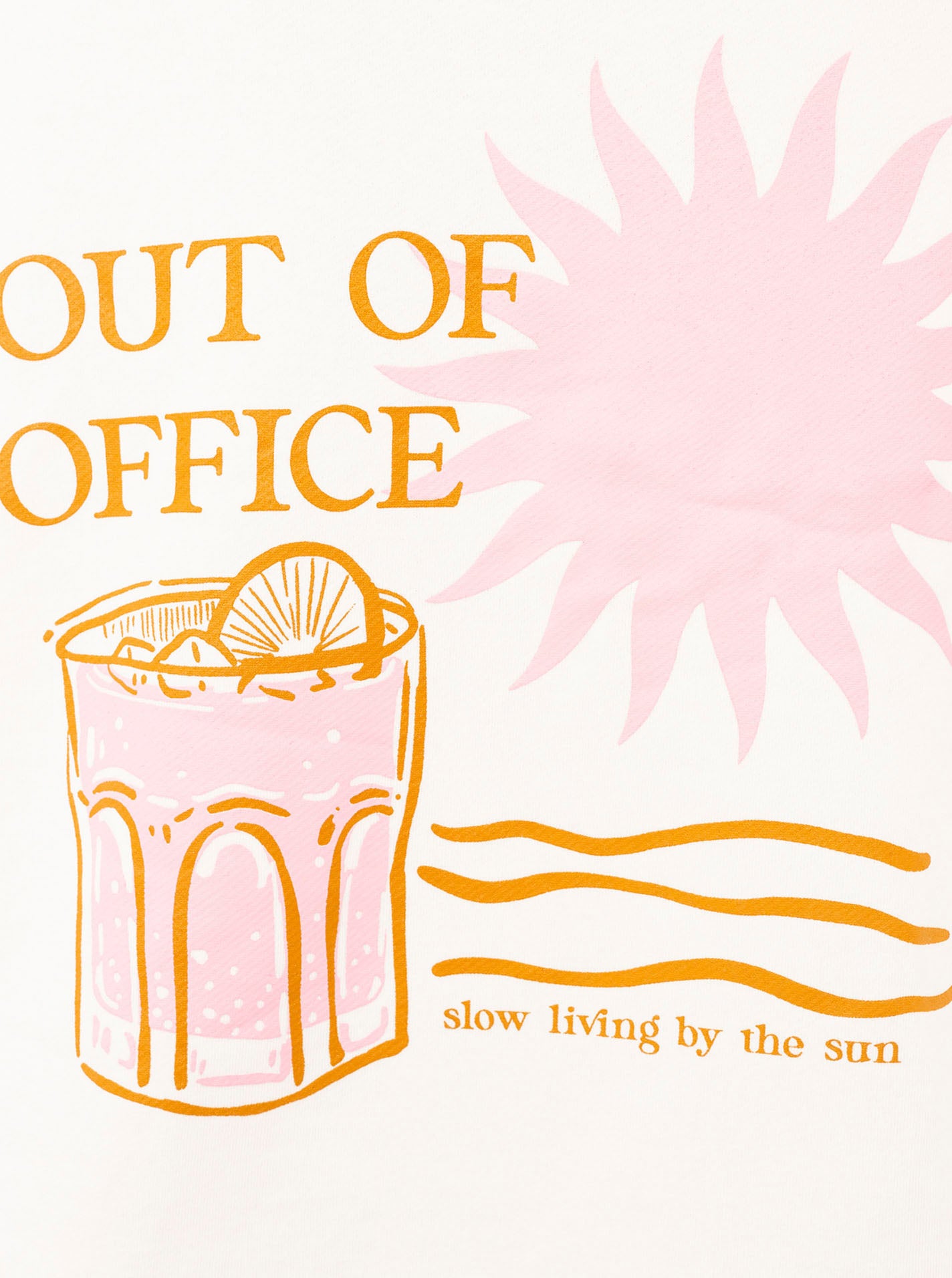 Sweatshirt "Out of Office" - Kurzarm - Weiß