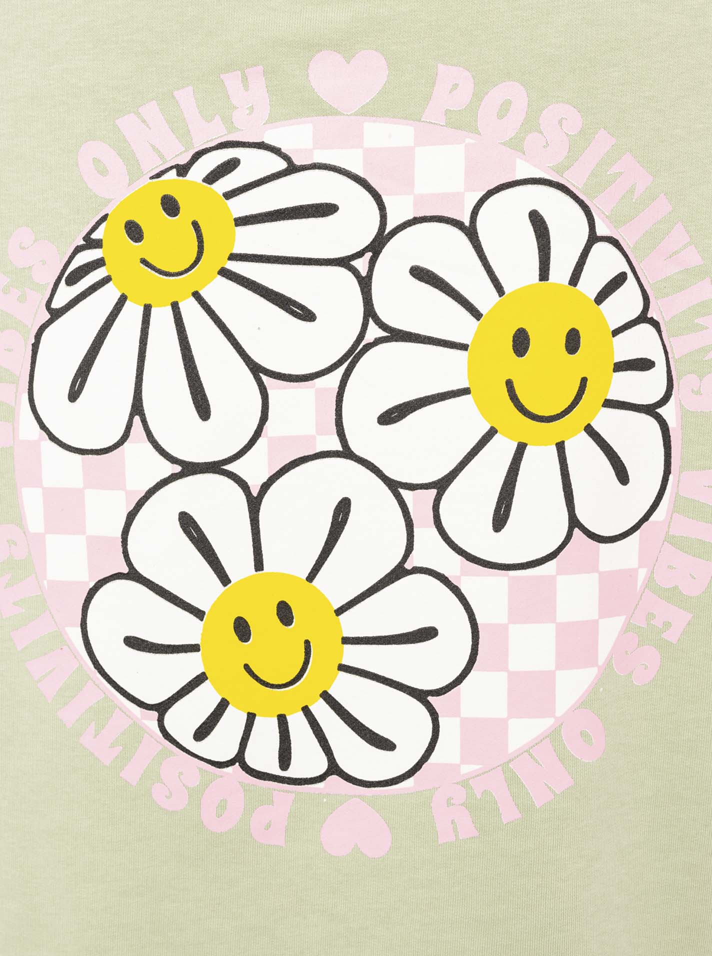 Zwillingsherz Sweatshirt "Smiley Blossom" Lindgrün mit Gute Laune Print