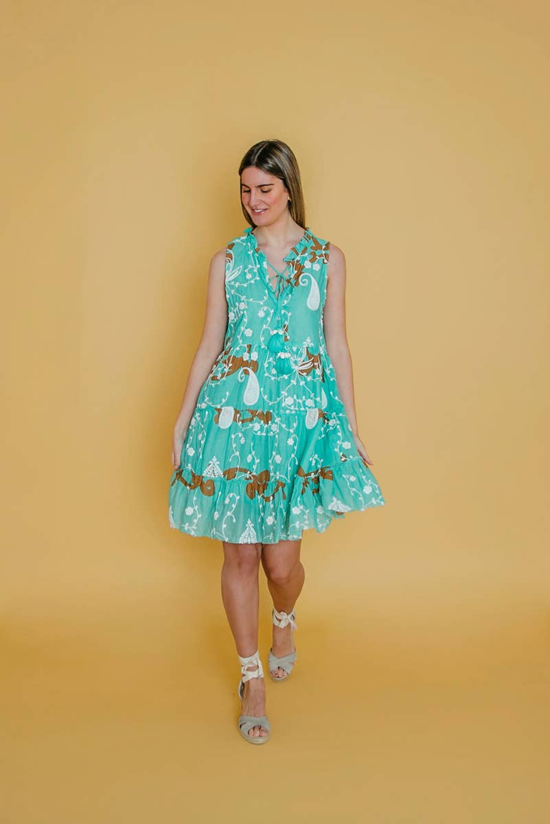 Kleid im Bohostil "Fabianne" - Türkis