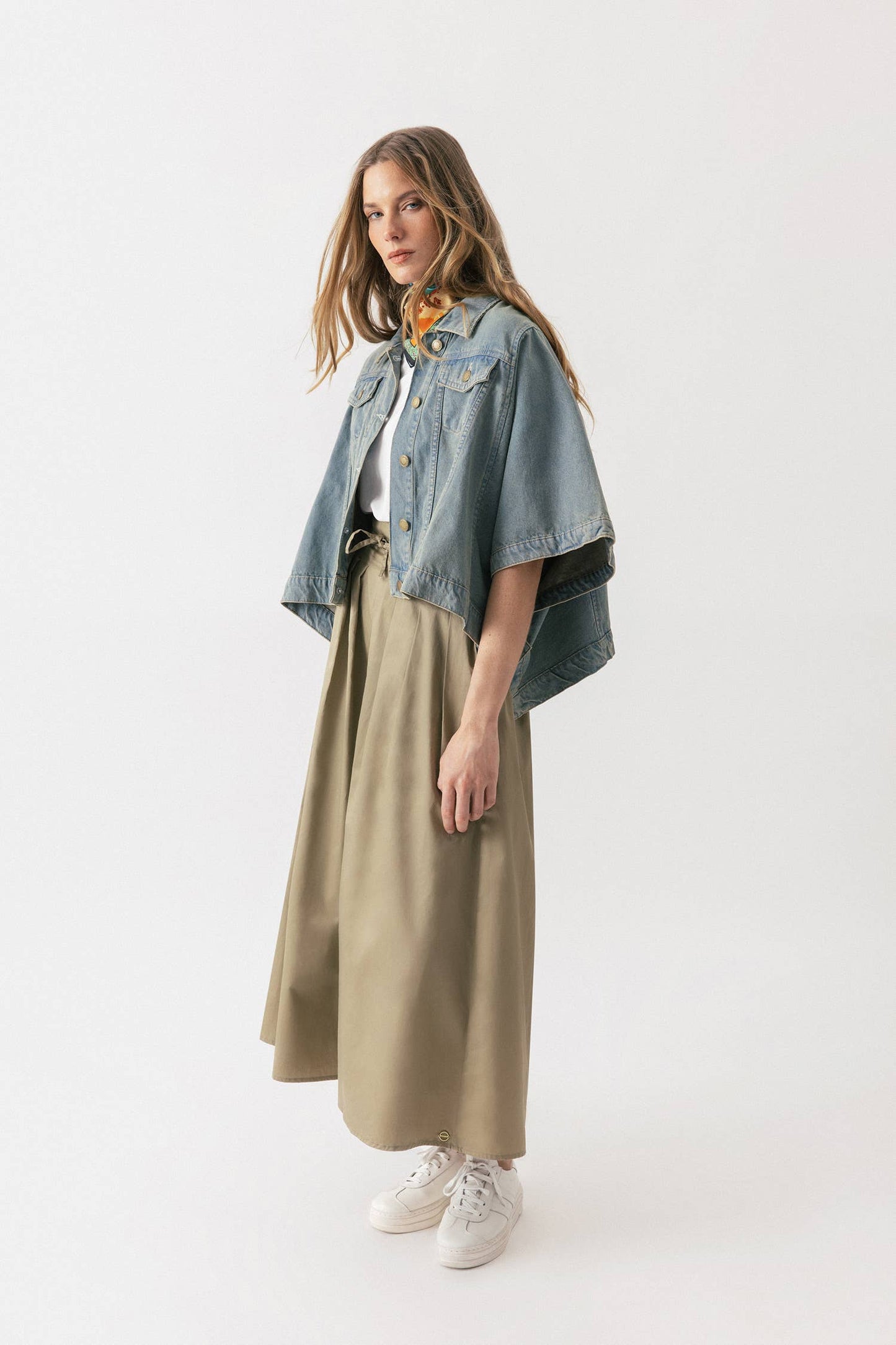 Lanidor Cape in Denim-Optik - 100% Baumwolle, stylisch & vielseitig kombinierbar