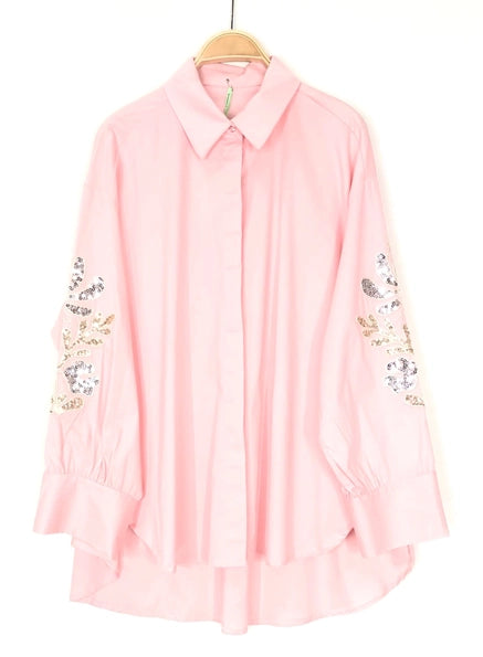 Hemdbluse "Chiara" - Rosa - Oversized