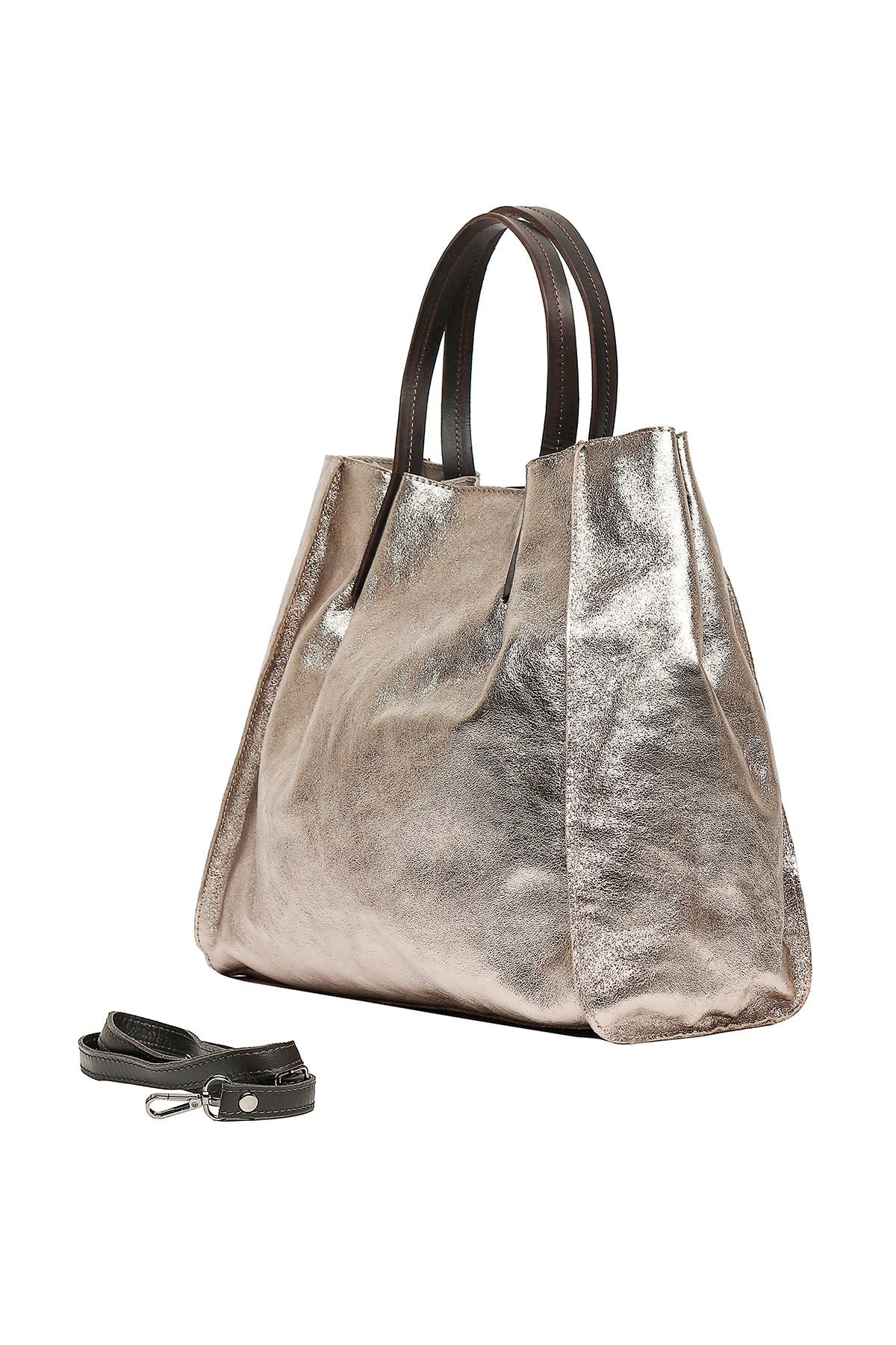 Leder-Handtasche " Sissi" - Zinn
