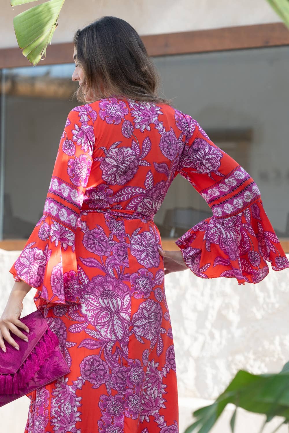 Kleid "Ola" Rot-Lila - Maxi