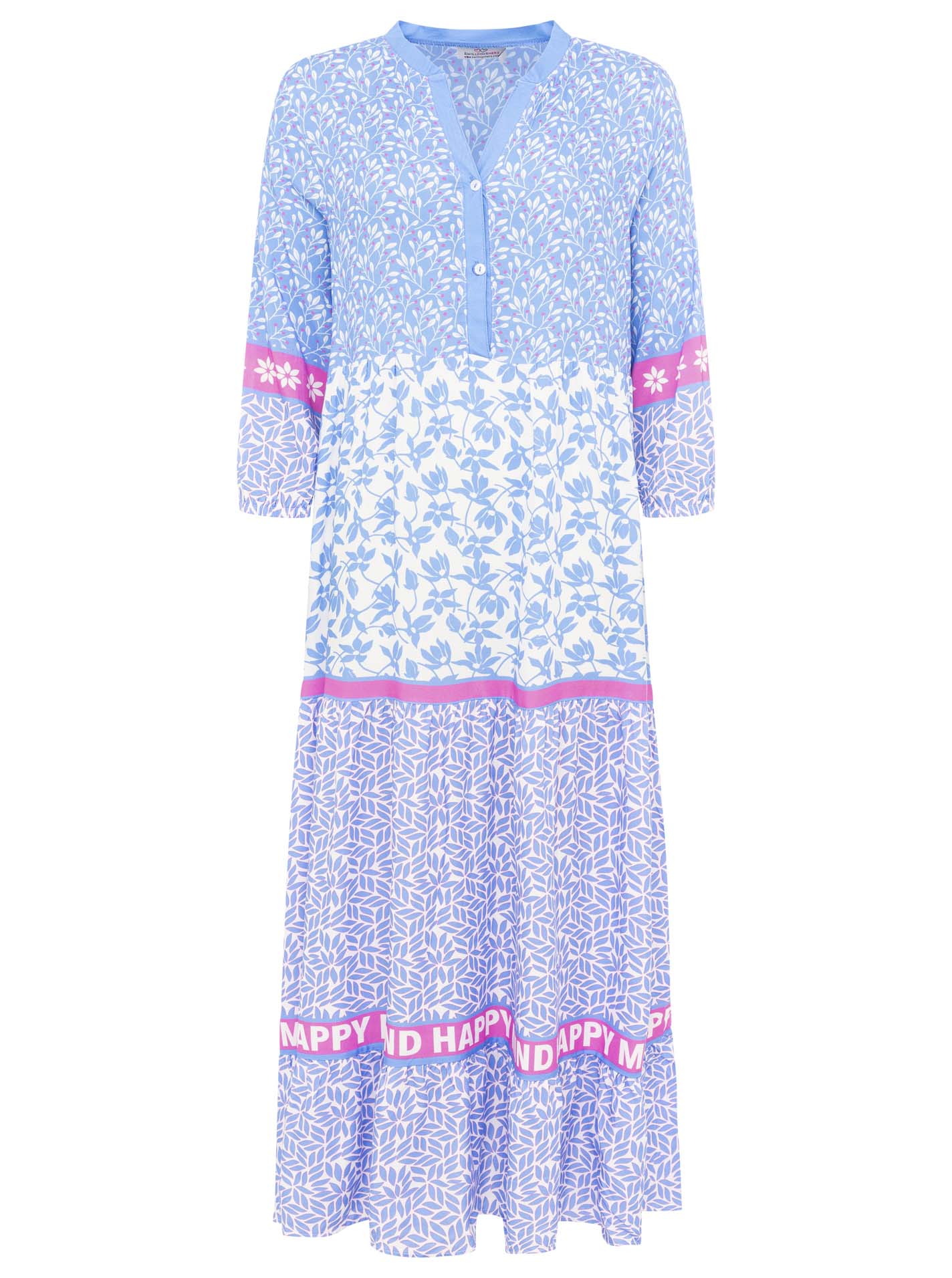 Langes Kleid "Blue Flower" - Zwillingsherz