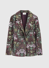 AN’GE Paris Jacquard-Blazer HARLEMY Braun mit Blumenmuster