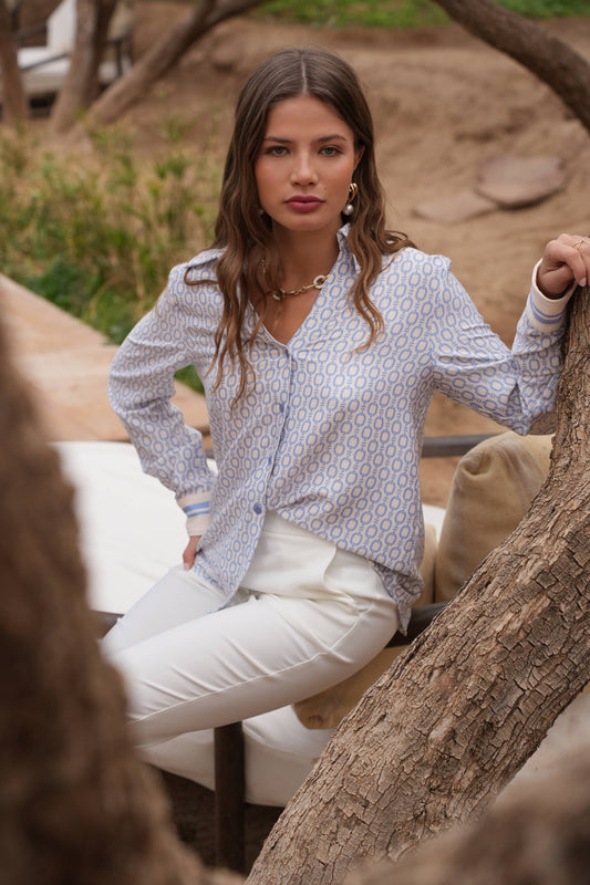 Bluse "Fritzi" - Kettenprint