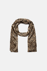 Lanidor Satinschal mit Zebramuster in Camel Schwarz