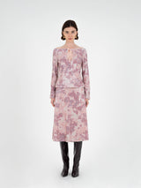 Carmen Says - Midirock aus Paillettenstoff - Glitzernder Midirock in Rosa-Beige