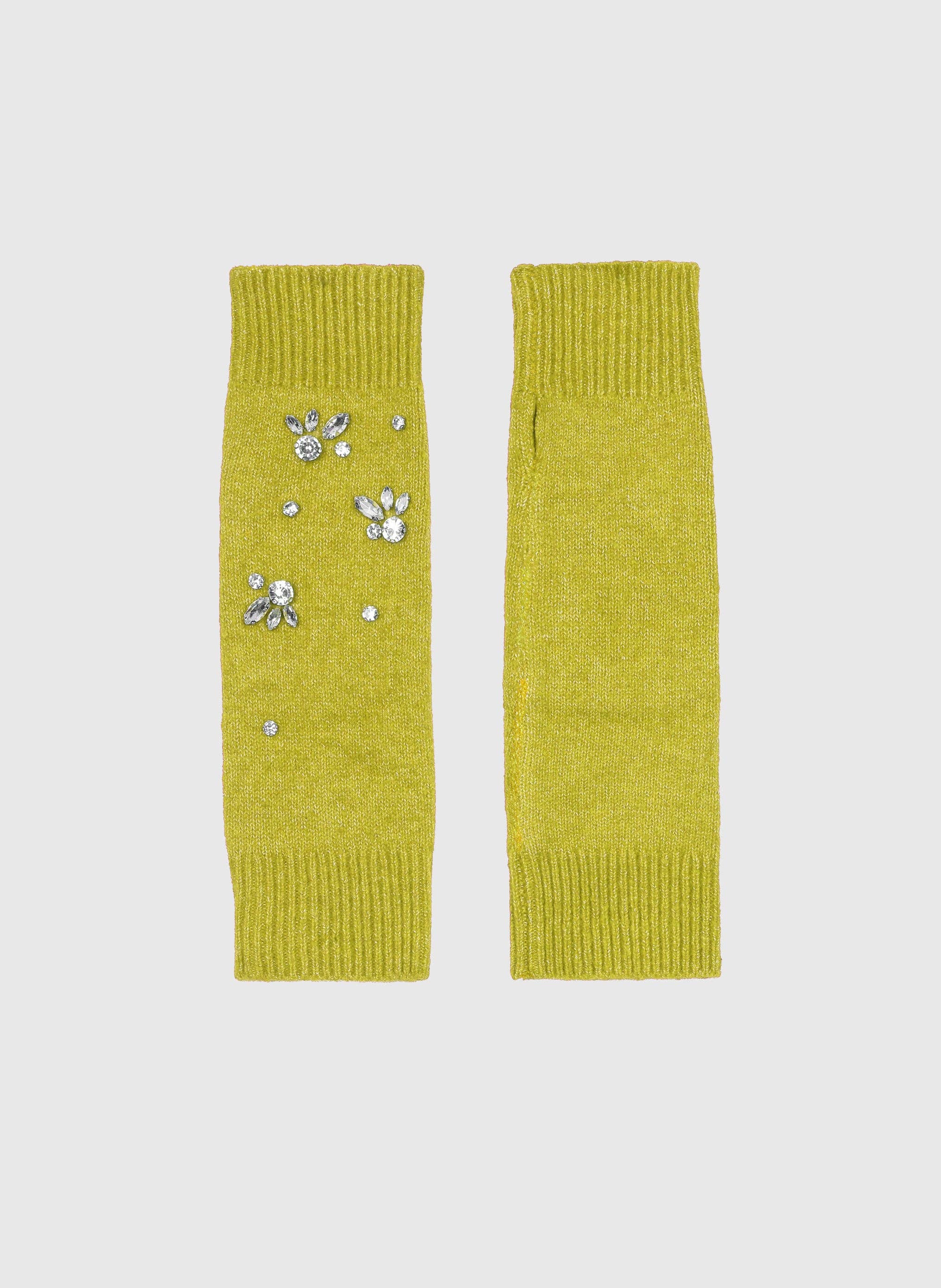 AN´GE Paris - Ärmelstulpen "Fazie" mit Strass in Gelb
