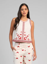 Ange Paris Blusen Top Somina 100% Baumwolle Ecru