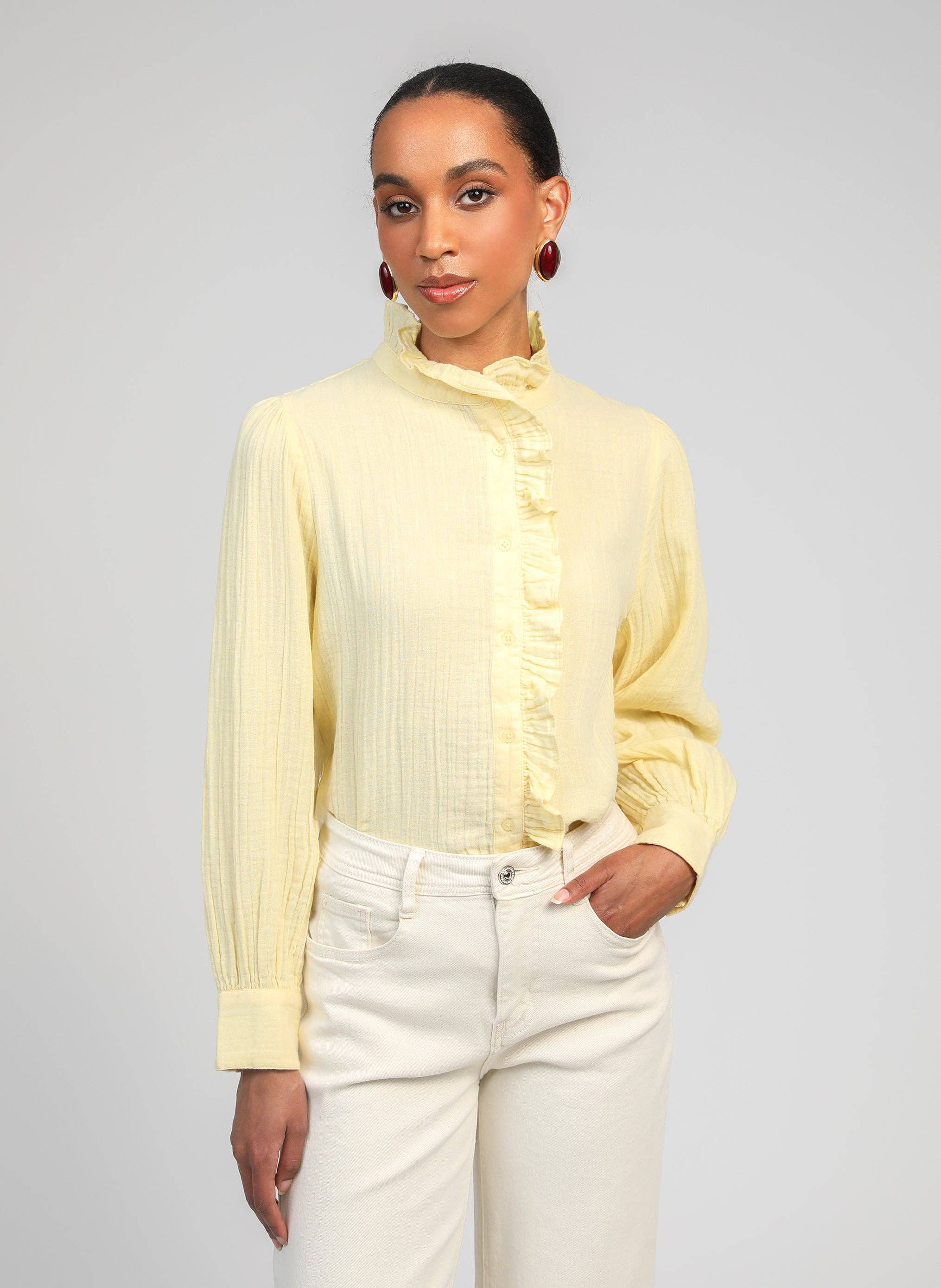 An'ge Paris Feminine Bluse Stefilou - Zartes Gelb