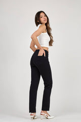 DAMENHOSE MIT GERADER BEINFORM IN FARBE - "Élodie": Crème / Standard - Gerades Bein / 1(T36) 1(T38) 1(T40) 1(T42) 1(T44)