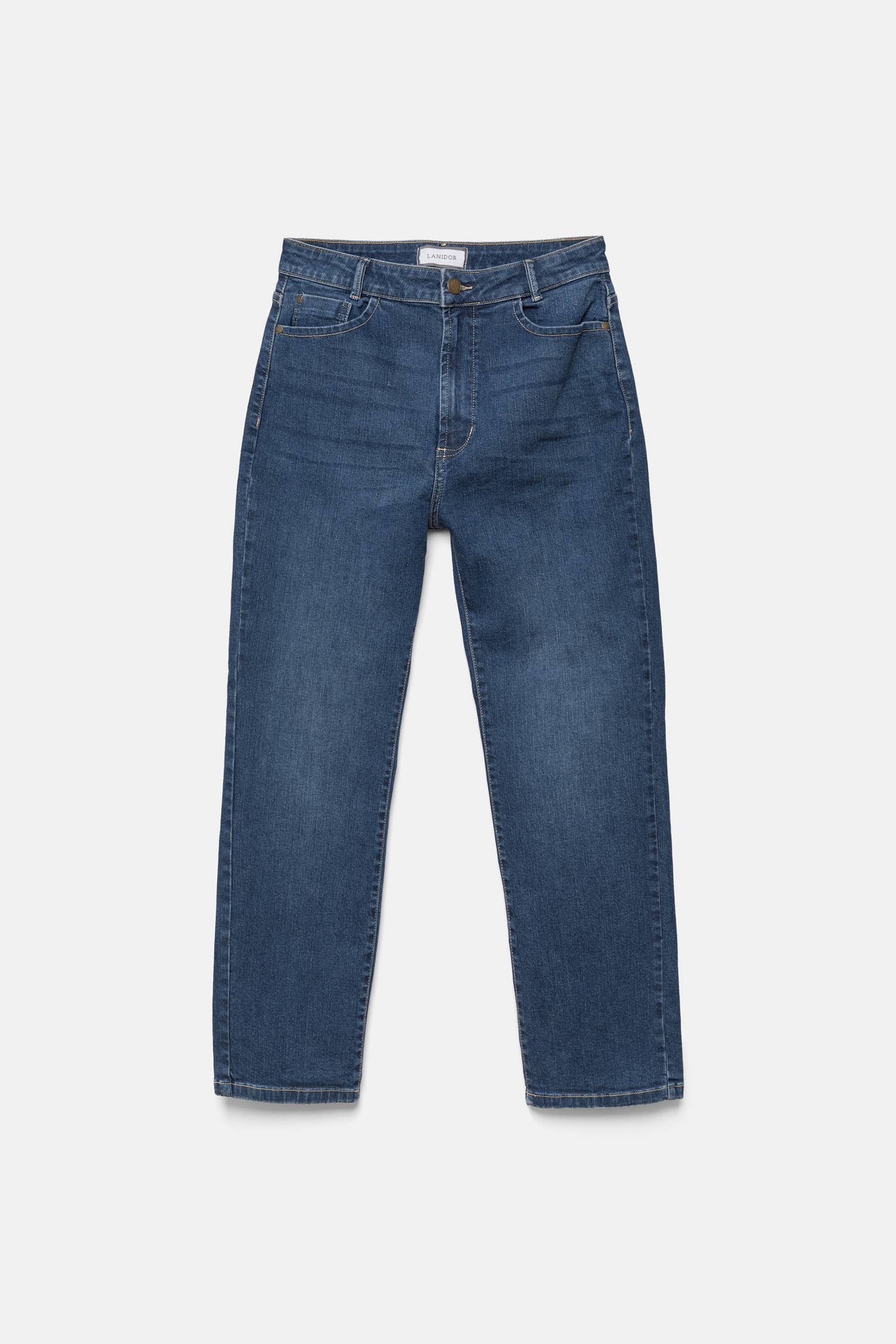 Lanidor Five-Pocket-Jeans - Gerader Schnitt - Blau