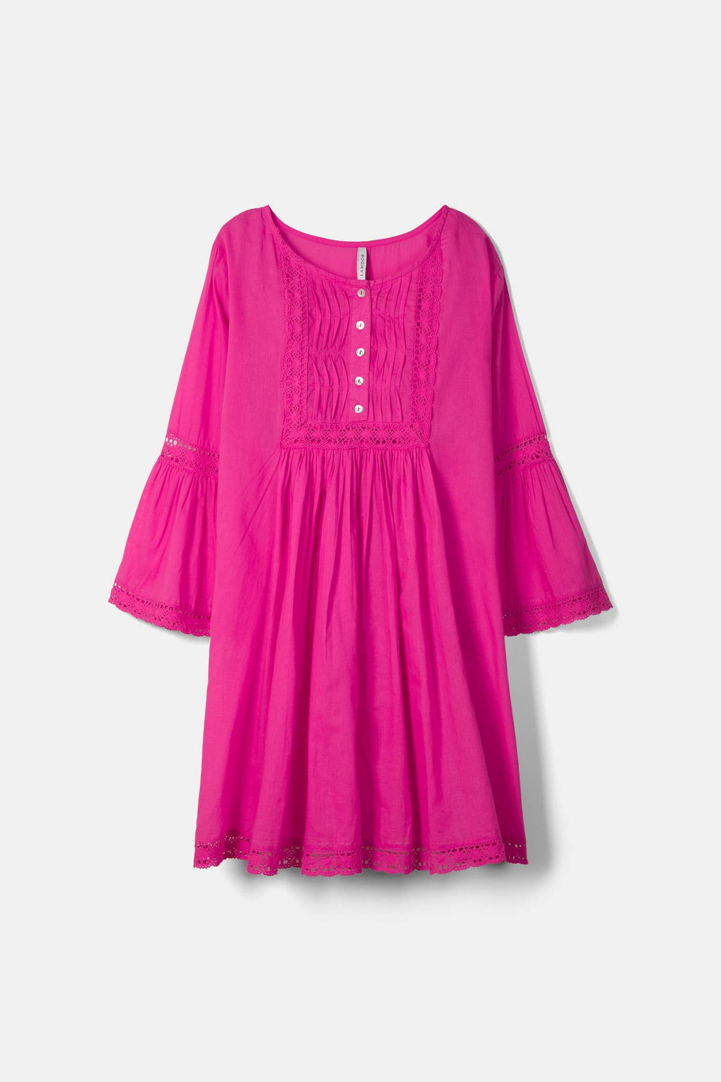 Kurzes Baumwollkleid von Lanidor in Pink - Romantik trifft Sommerfeeling