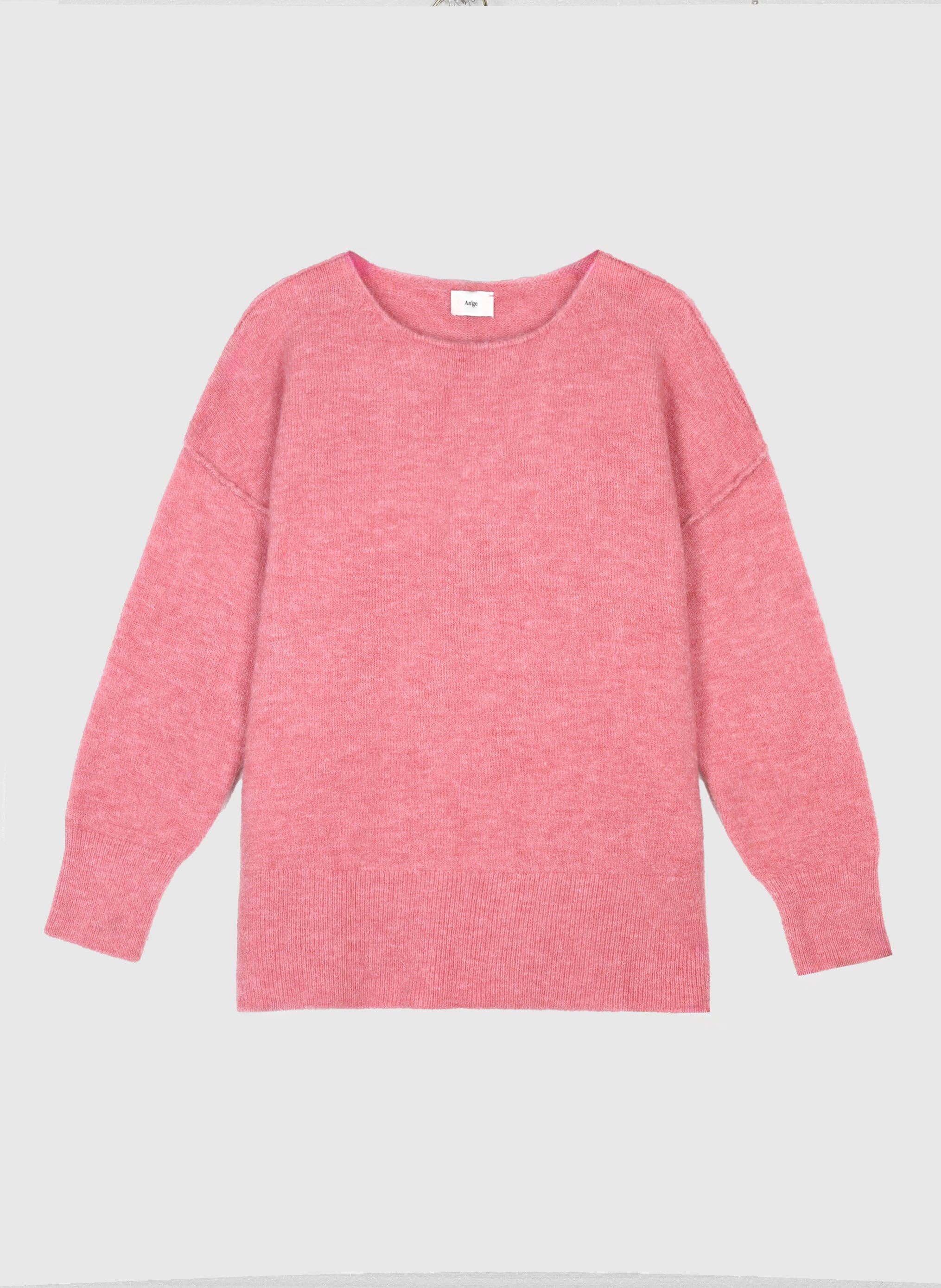 An'ge Paris Pullover La Funky in Rosa - Weicher Strickpullover mit Rundhalsausschnitt