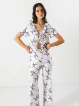 Weite Sommerhose mit Schwalbenprint aus 100% Baumwolle - Lanidor Portugal