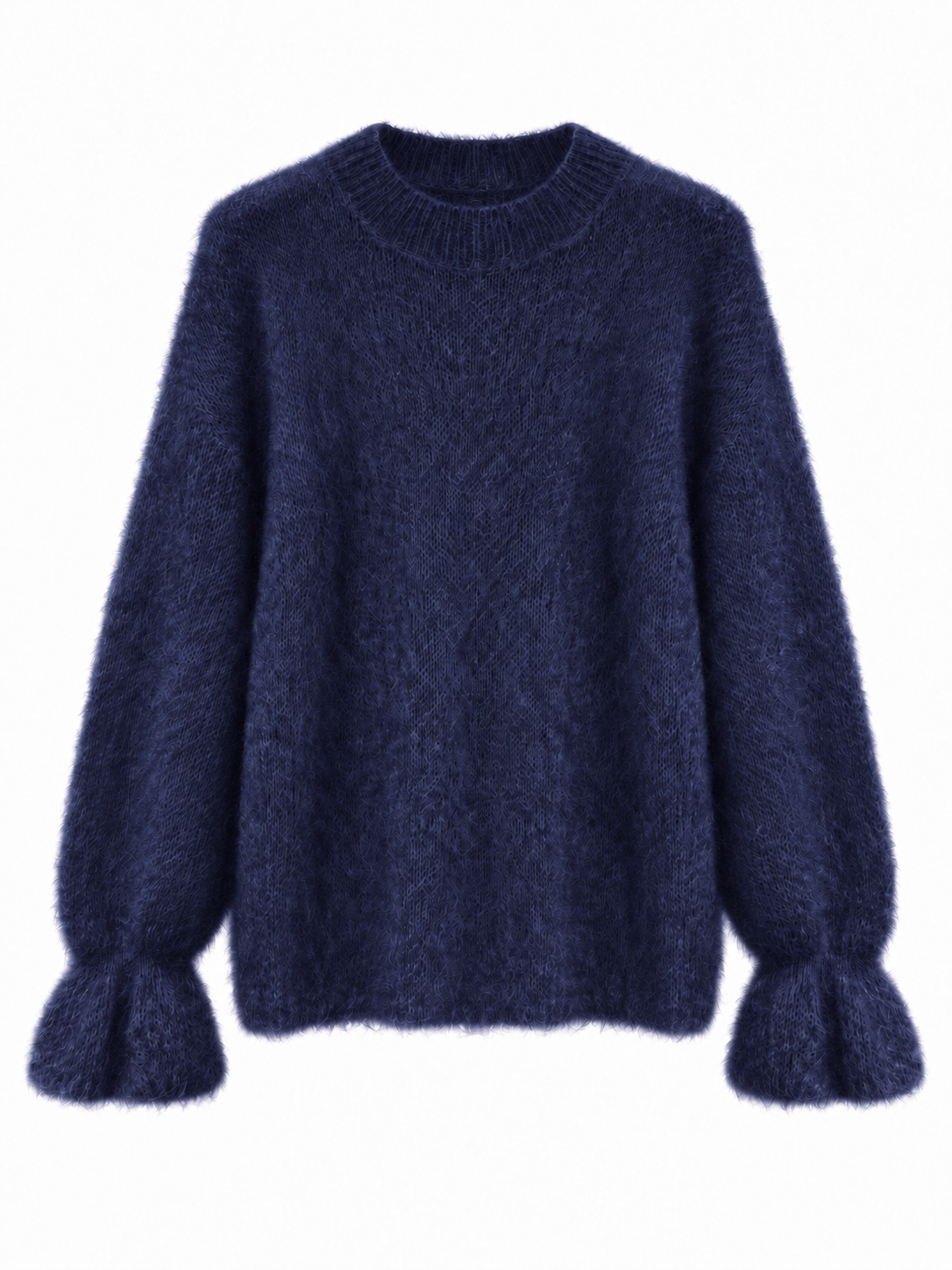 Hochwertiger Mohair-Pullover mit Volant-Ärmeln: Bubblegum / Einheitsgröße