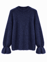 Hochwertiger Mohair-Pullover mit Volant-Ärmeln: Bubblegum / Einheitsgröße