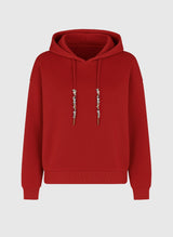 An'ge Paris - Sweat Anika in Rot -  Oversized-Hoodie - Kordel mit Glitzerbesatz