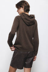 Lanidor Hoodie aus glattem Strick - Braun