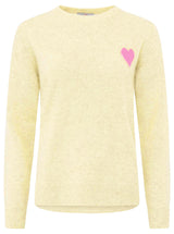 Zwillingsherz 100% Kaschmir Pullover "Herzi" - Hell-Gelb