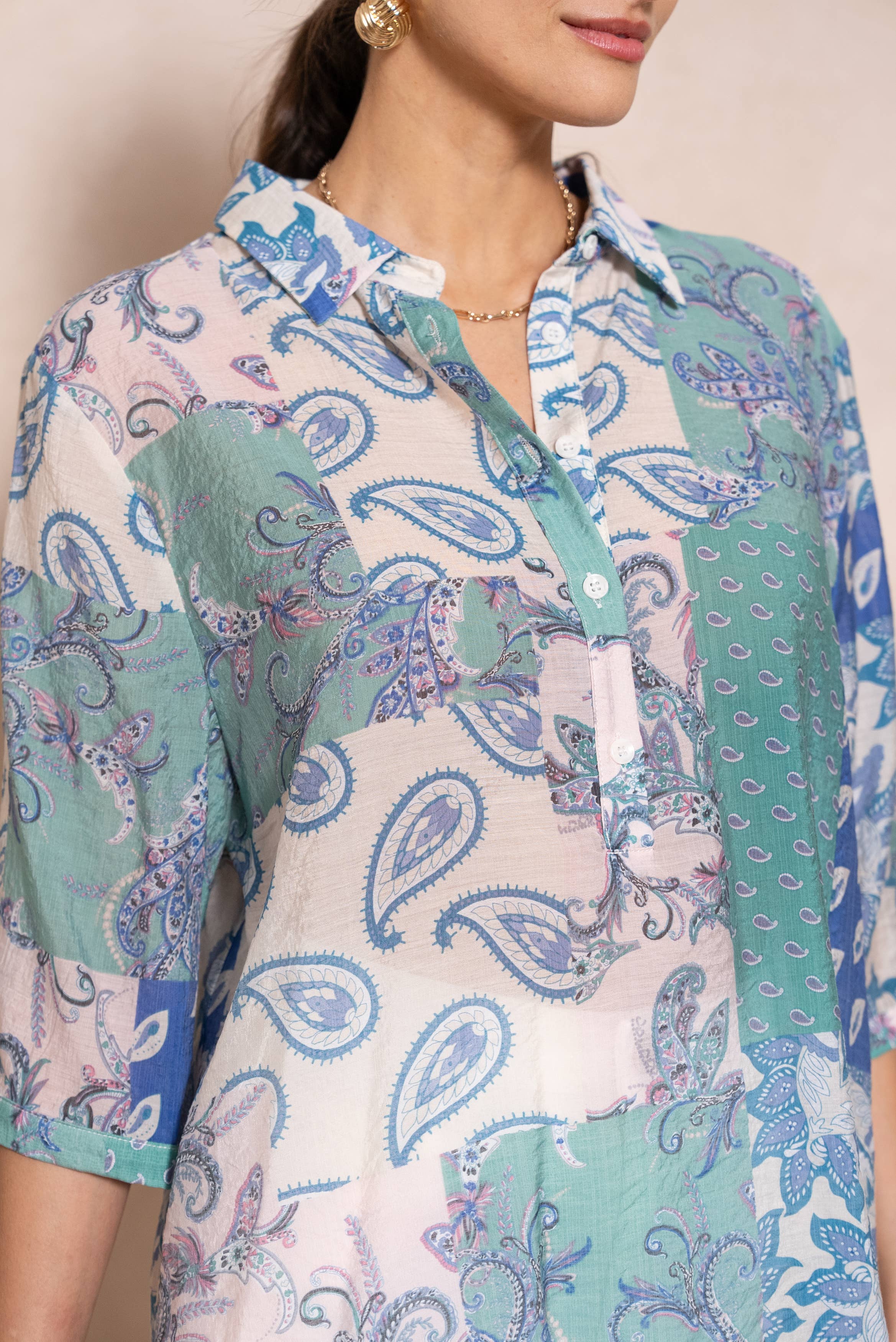 Bluse "Palma" aus Viskose und Seide