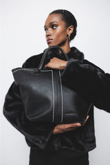 Lanidor - Handtsche - Schwarz mit Kontrastnähten