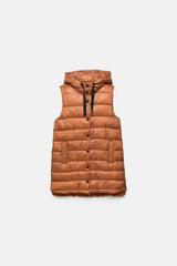 Lanidor - Steppweste mit Kapuze - Olivegrün