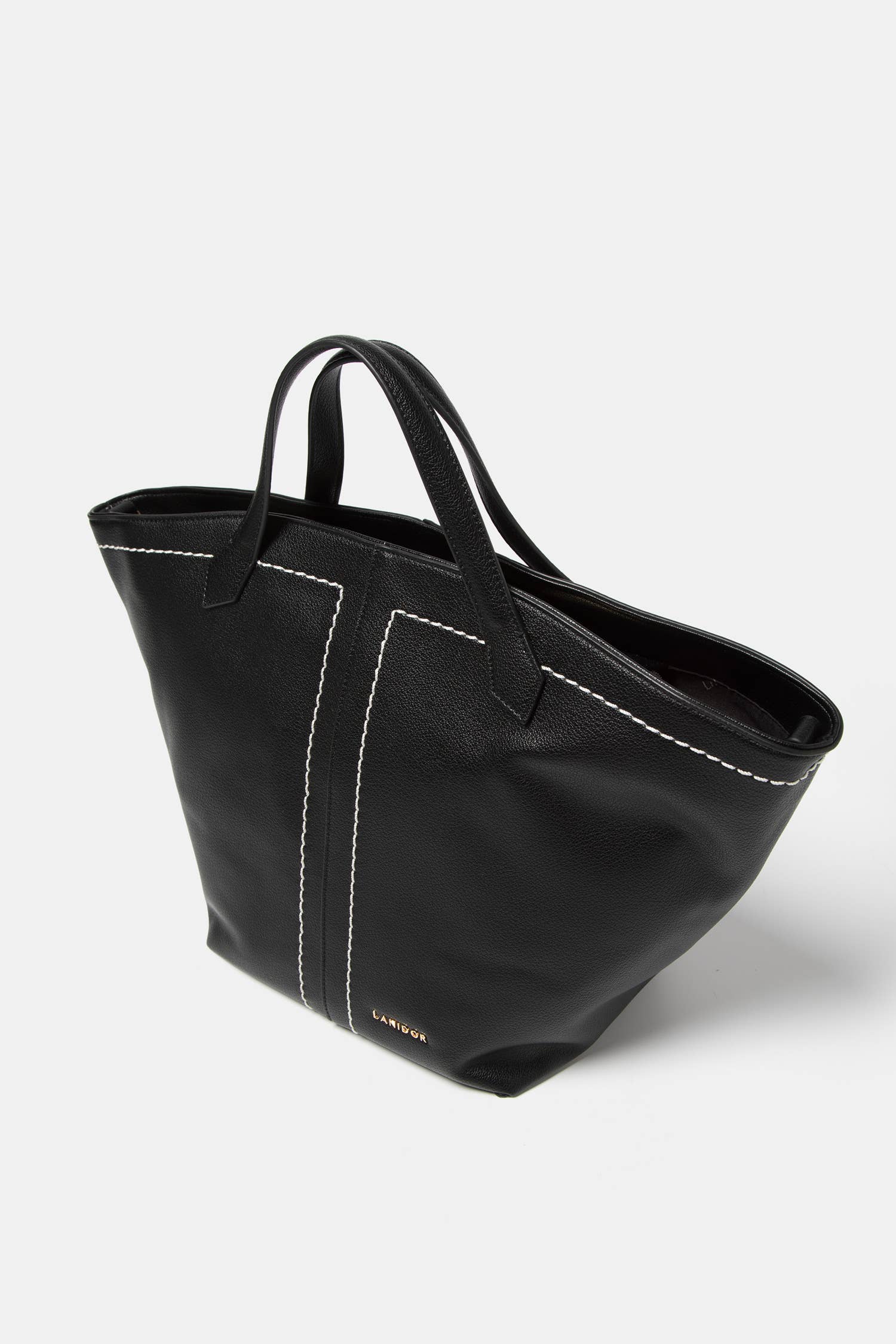 Lanidor - Handtsche - Schwarz mit Kontrastnähten